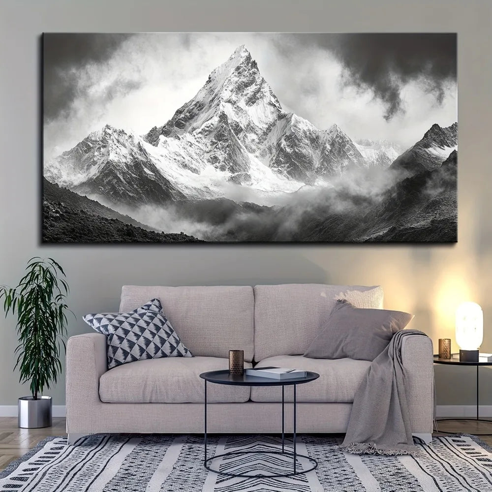 Winter Mountain Canvas Mural Wall Art Living Room Decor