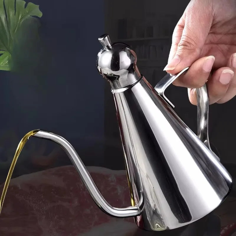 Stainless Steel Olive Oil Dispenser Pourer Bottle Compact