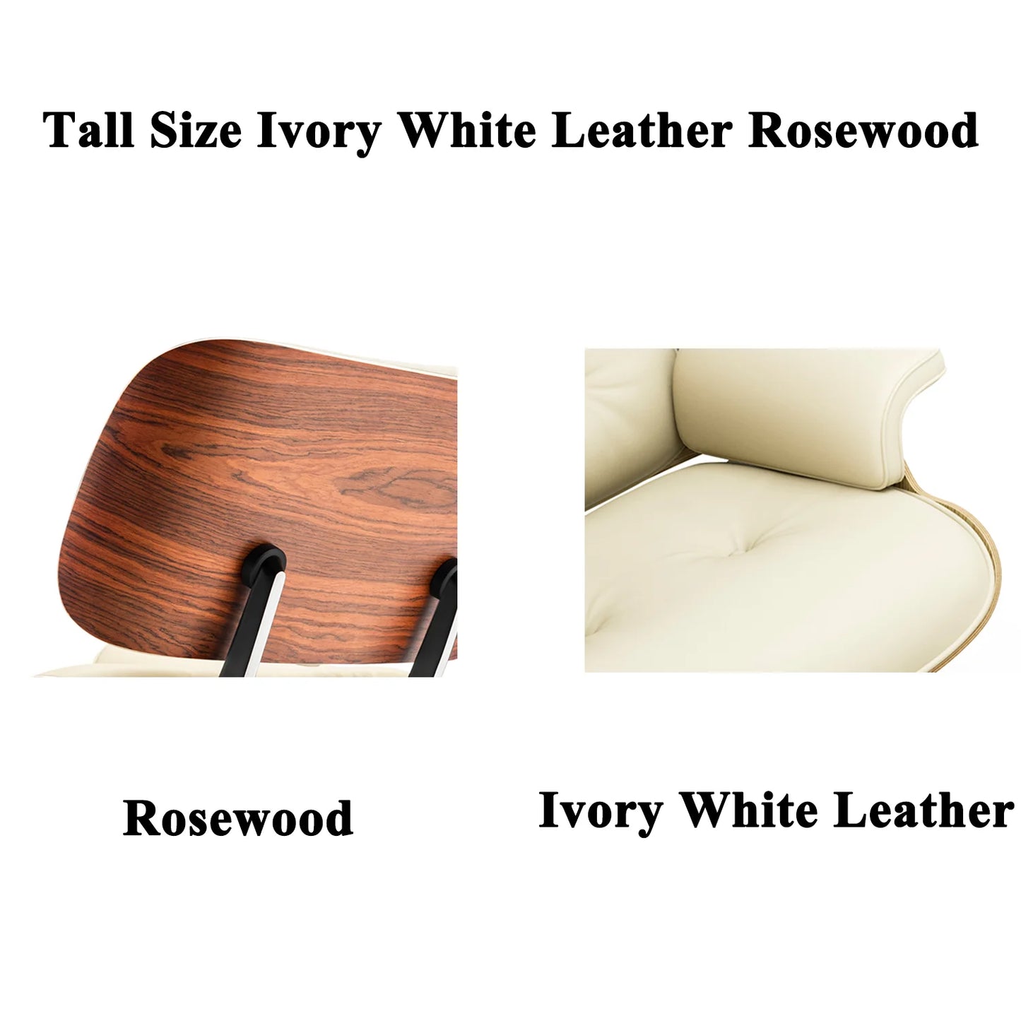 Genuine Leather Chaise Lounge Chair and Ottoman Living Room