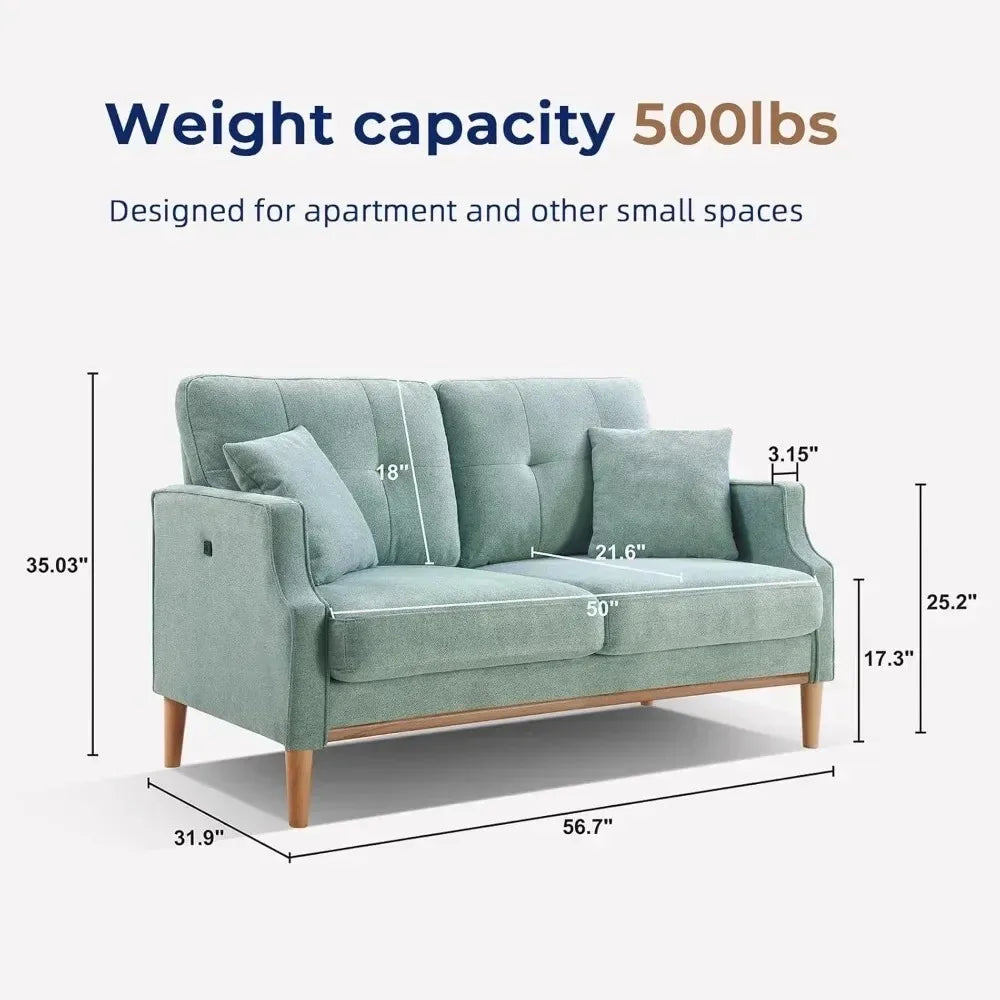 Compact Loveseat Sofa Rechargeable Multi Person Couch For Small Spaces