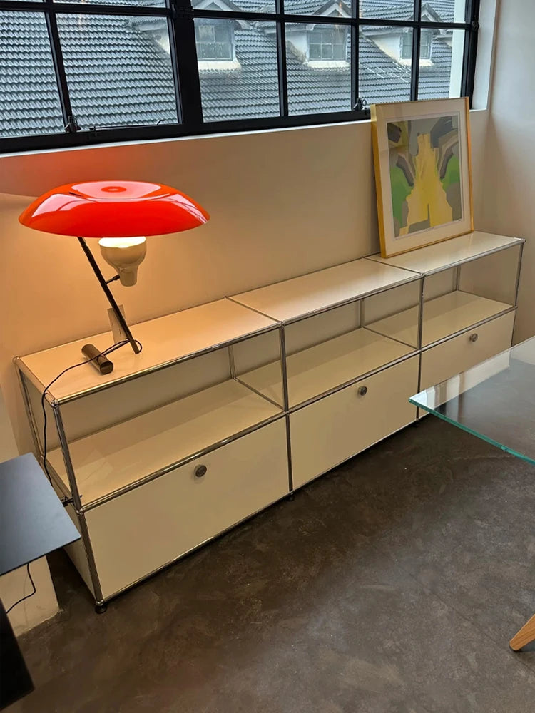 TV Stand Storage Corner Cabinet Stainless Steel Display Cabinet for Living Room