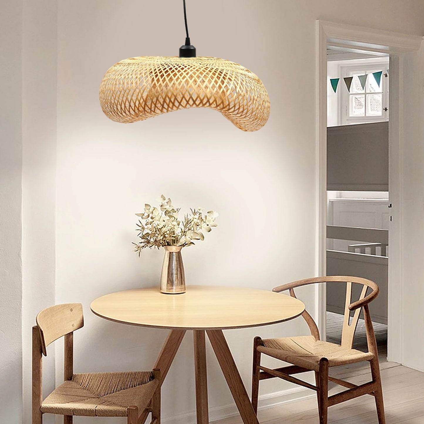 Bamboo Wicker Rattan Shade Pendant Light Asian Ceiling Lamp