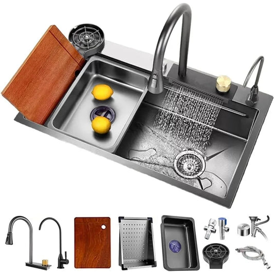 Stainless Steel 304 Undermount Workstation Single Bowl Sink