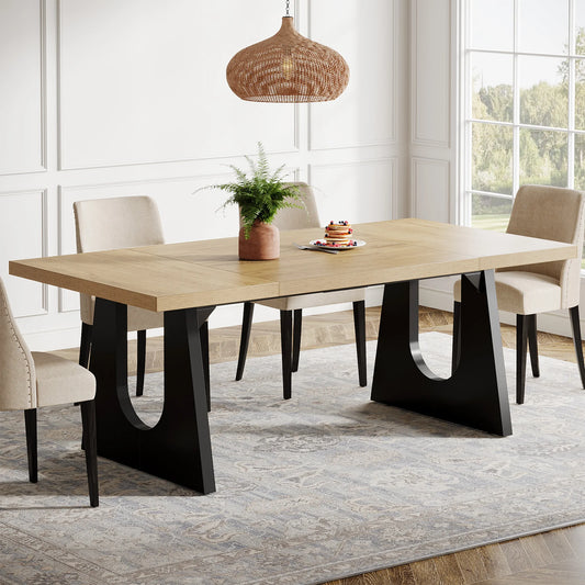 Tribesigns Rustic Wood Dining Table for Family Gatherings
