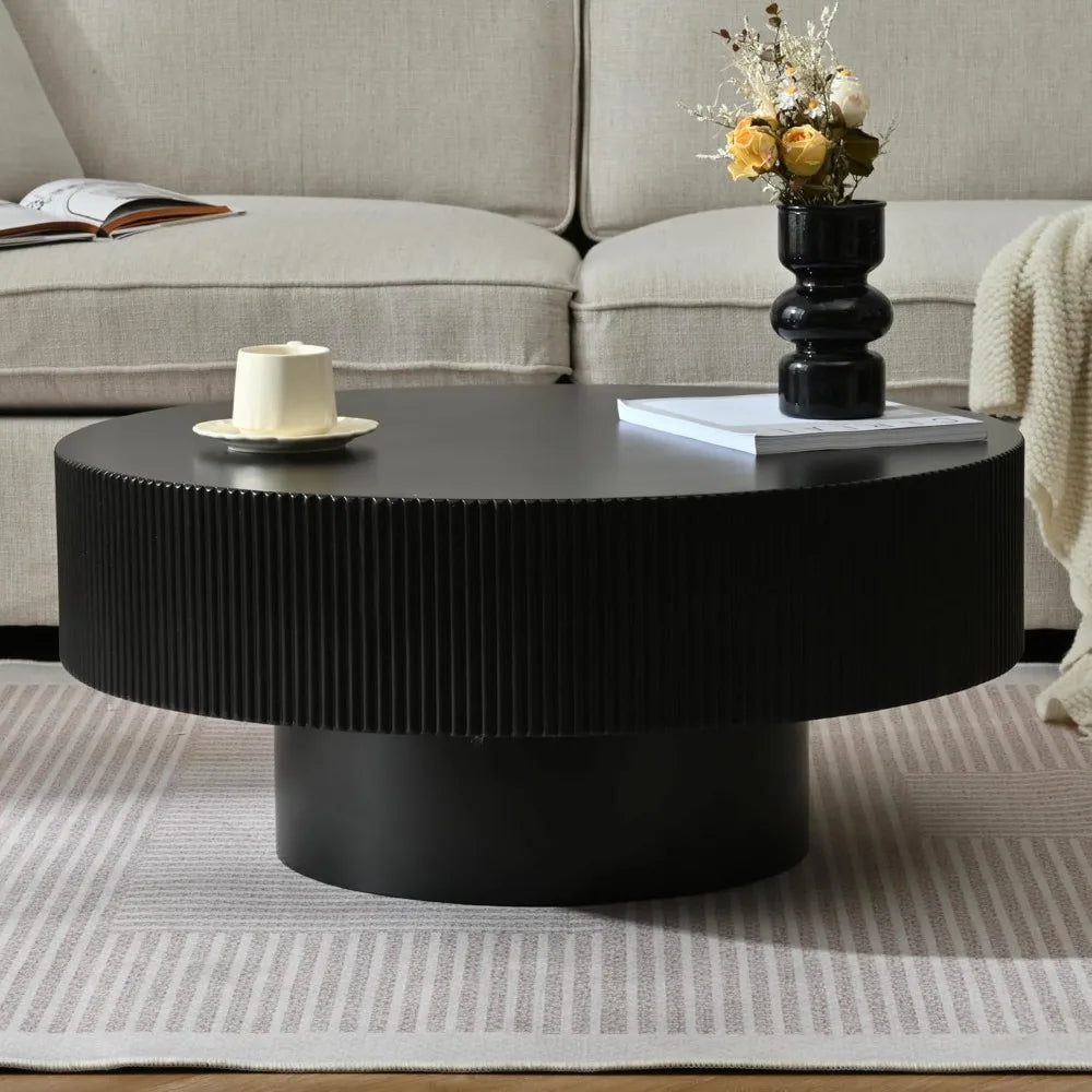 Modern Coffee Table With Sturdy Wood Base Living Room