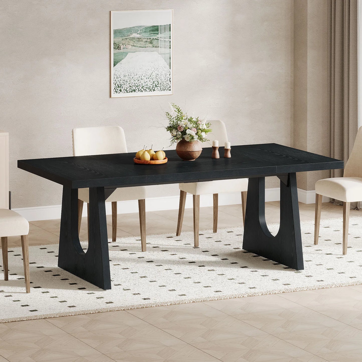 Tribesigns Rustic Wood Dining Table for Family Gatherings
