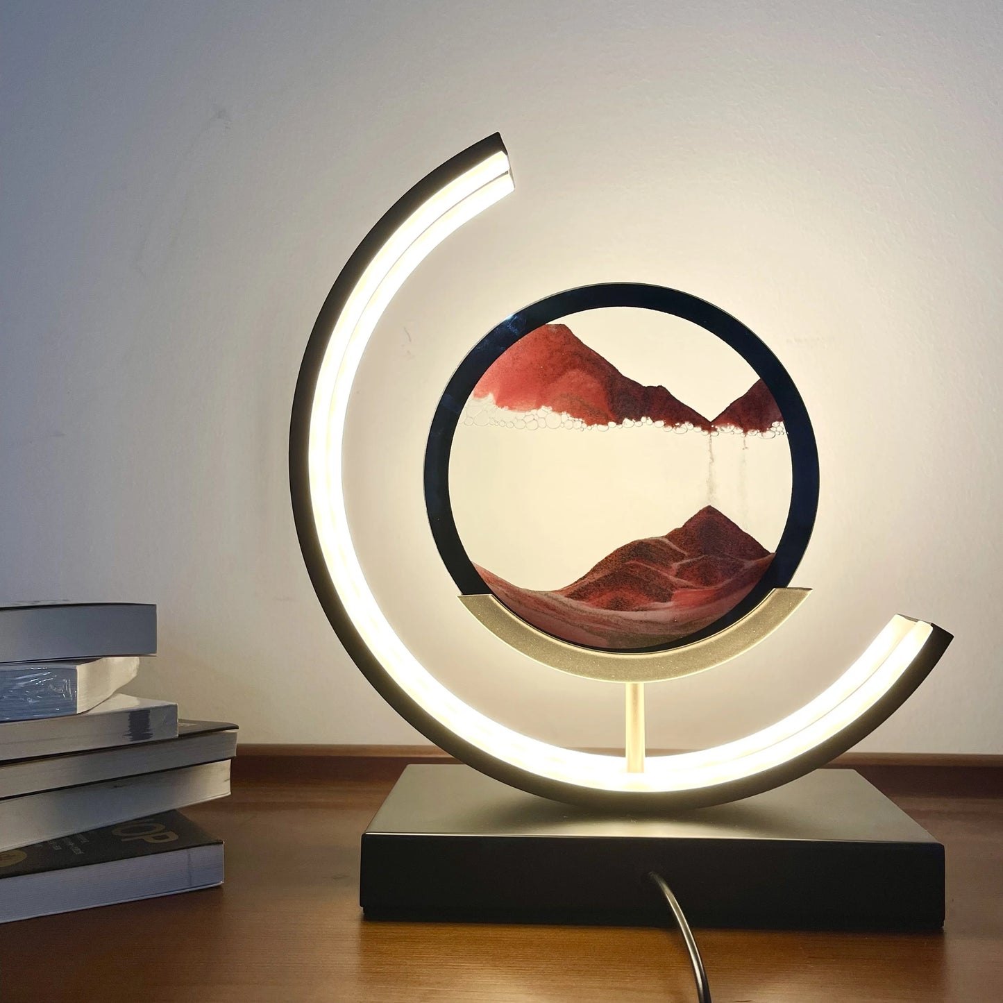 Moving Sand Art Lamp Motion Round Picture With Stand