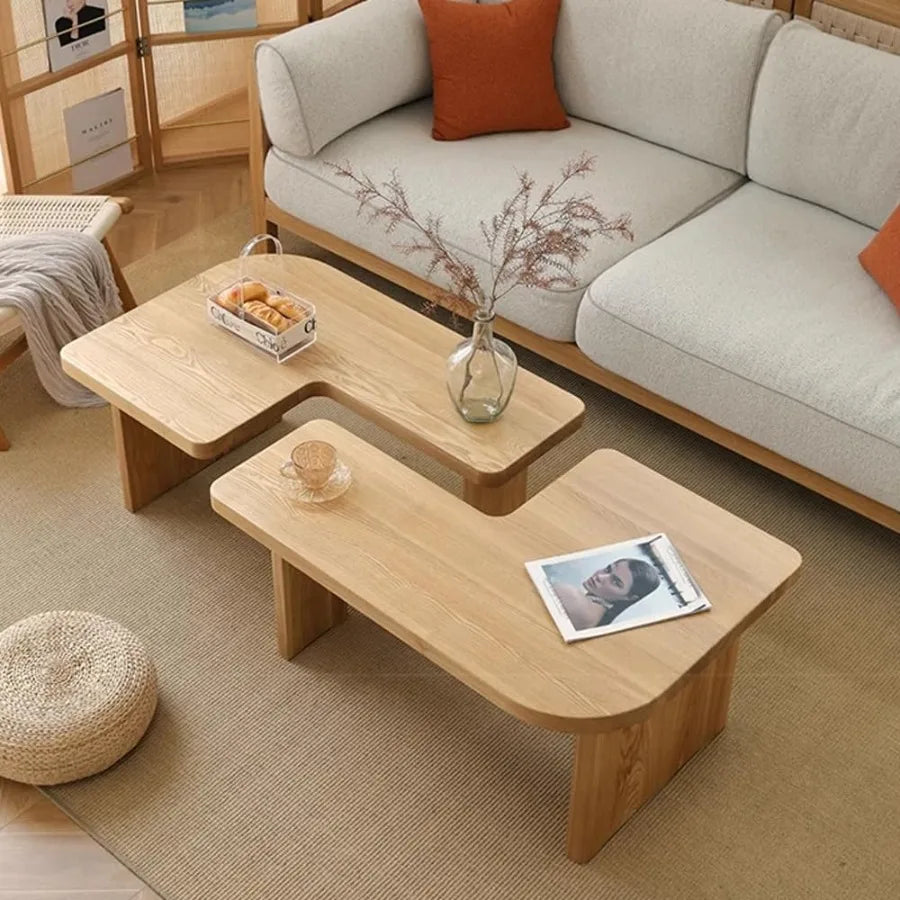 Nesting Coffee Table Set Interlocking L Shaped Tables