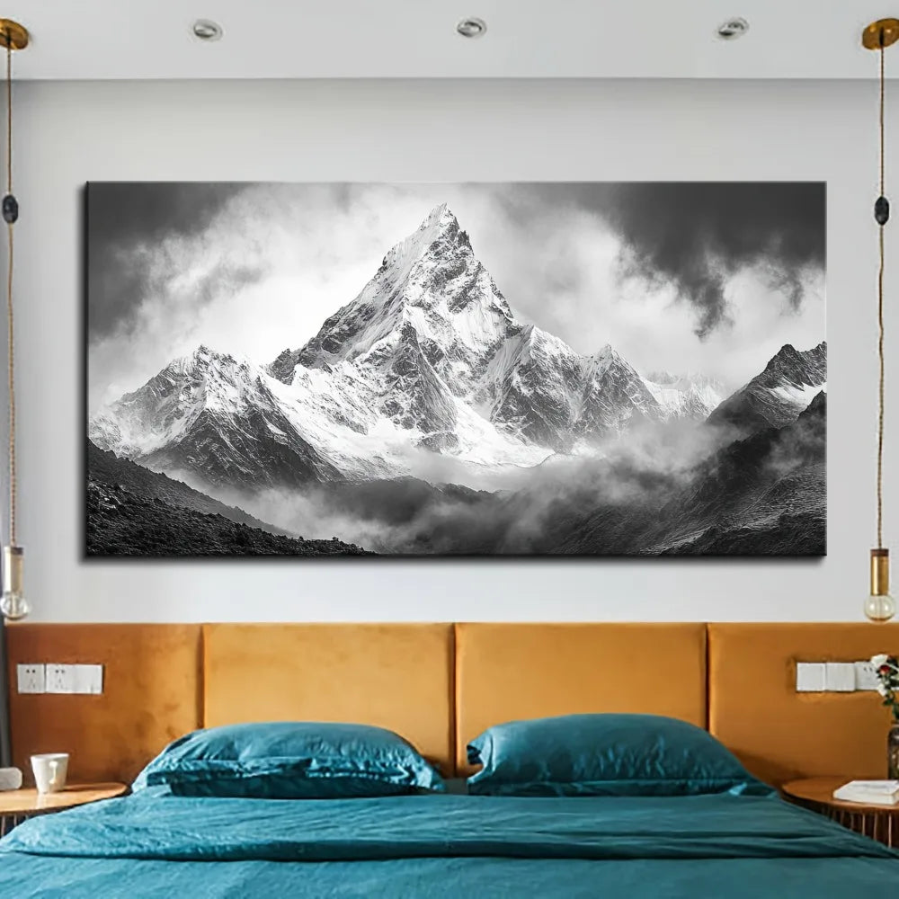 Winter Mountain Canvas Mural Wall Art Living Room Decor