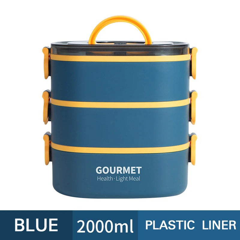 Stackable Three Layer Lunch Box Leakproof Microwave Safe