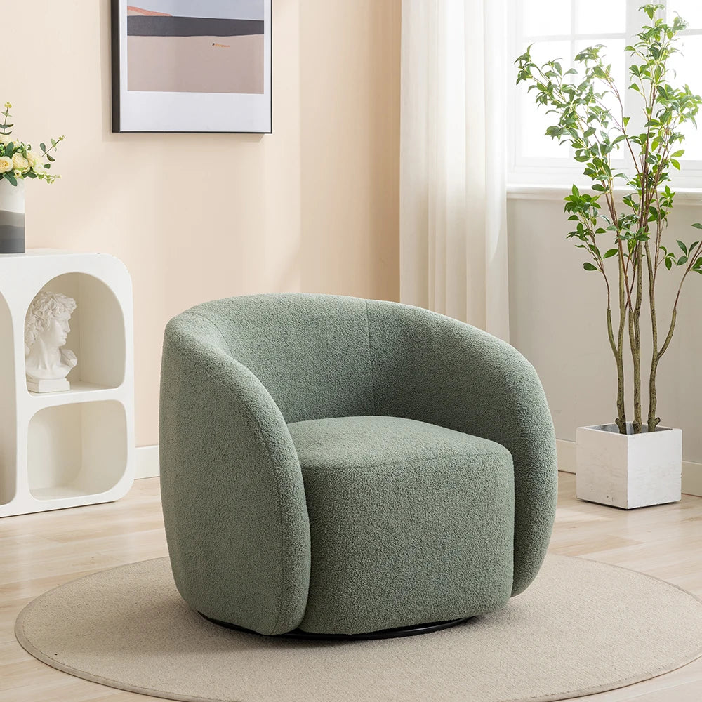SEYNAR 360 Degree Swivel Velvet Accent Armchair For Living Room