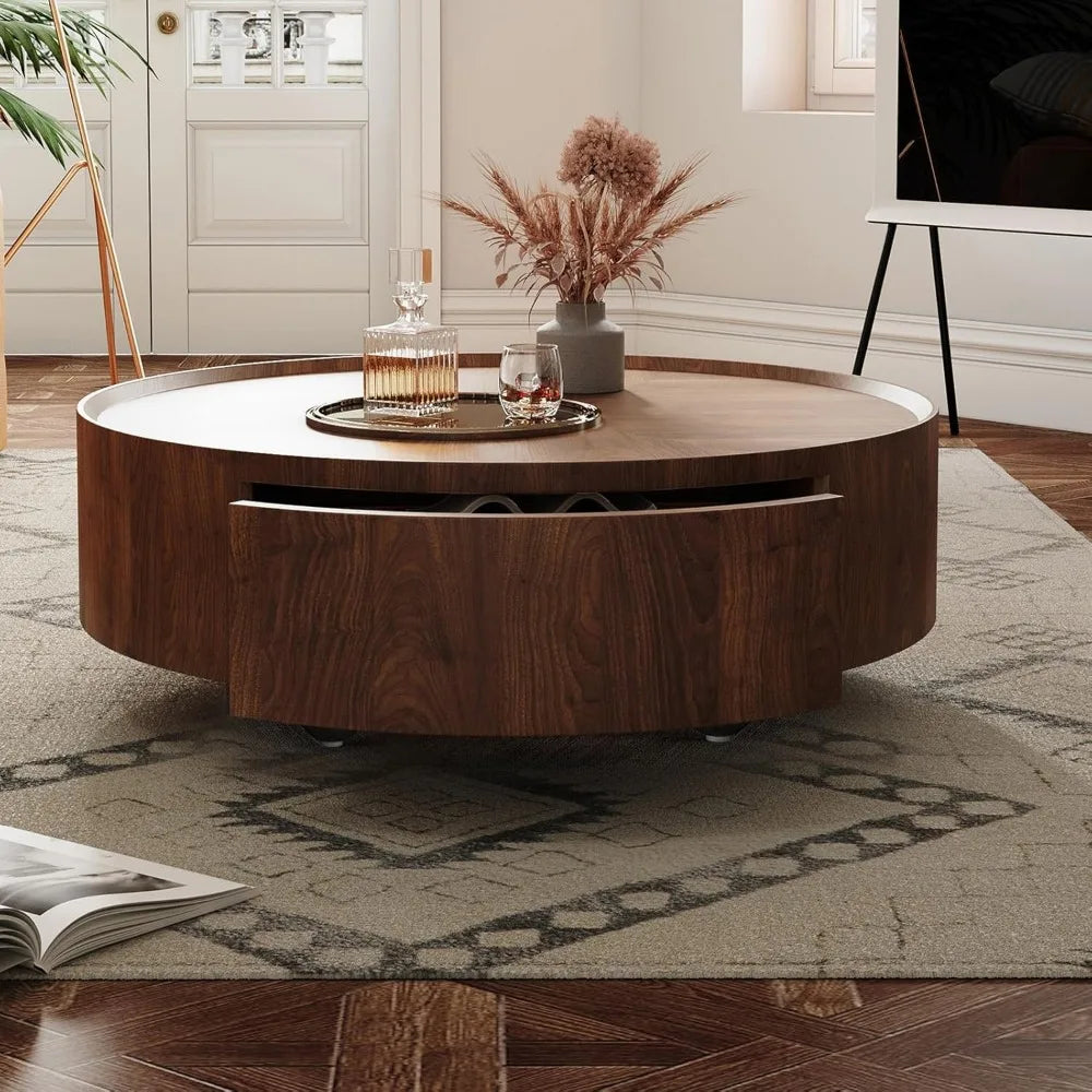 Mid-Century Walnut Coffee Table With Storage Drawers