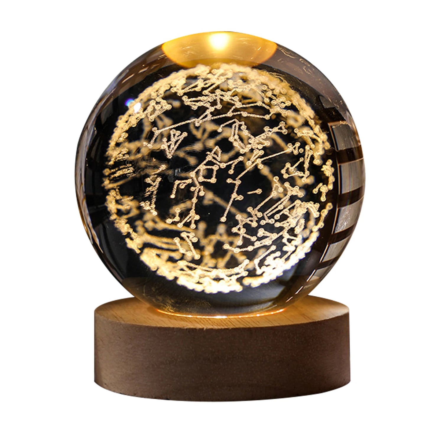 Crystal Ball Night Light Moon Table Lamp USB Decor Gifts