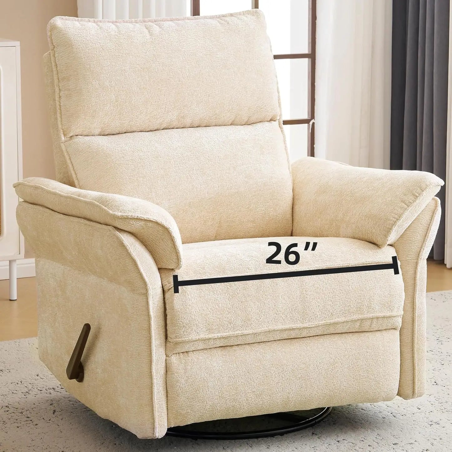 Recliner Chair With 360 Degree Swivel And Adjustable Headrest