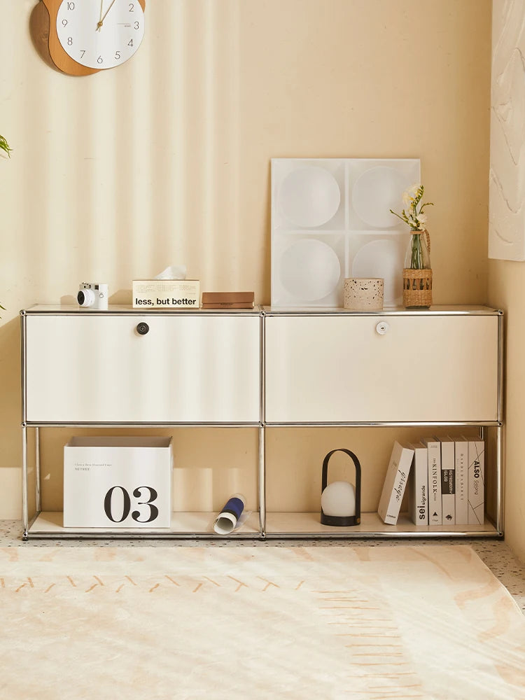 TV Stand Storage Corner Cabinet Stainless Steel Display Cabinet for Living Room