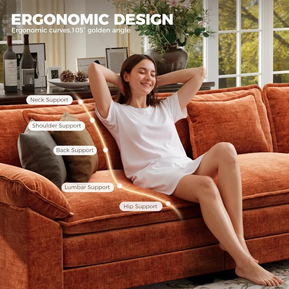 Modular Sectional Sofa With Movable Ottomans For Flexible Configurations