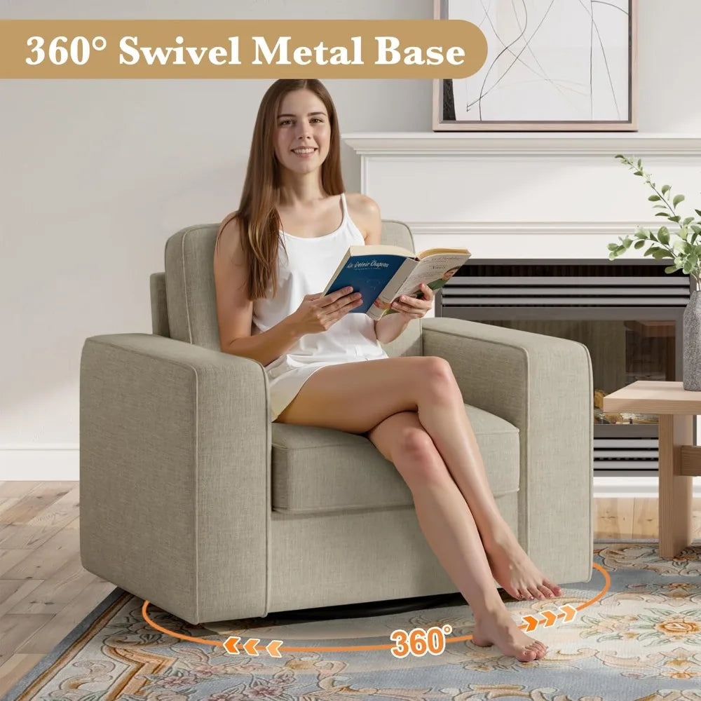 Mid Century Swivel Accent Chair FSC Certified Armchair