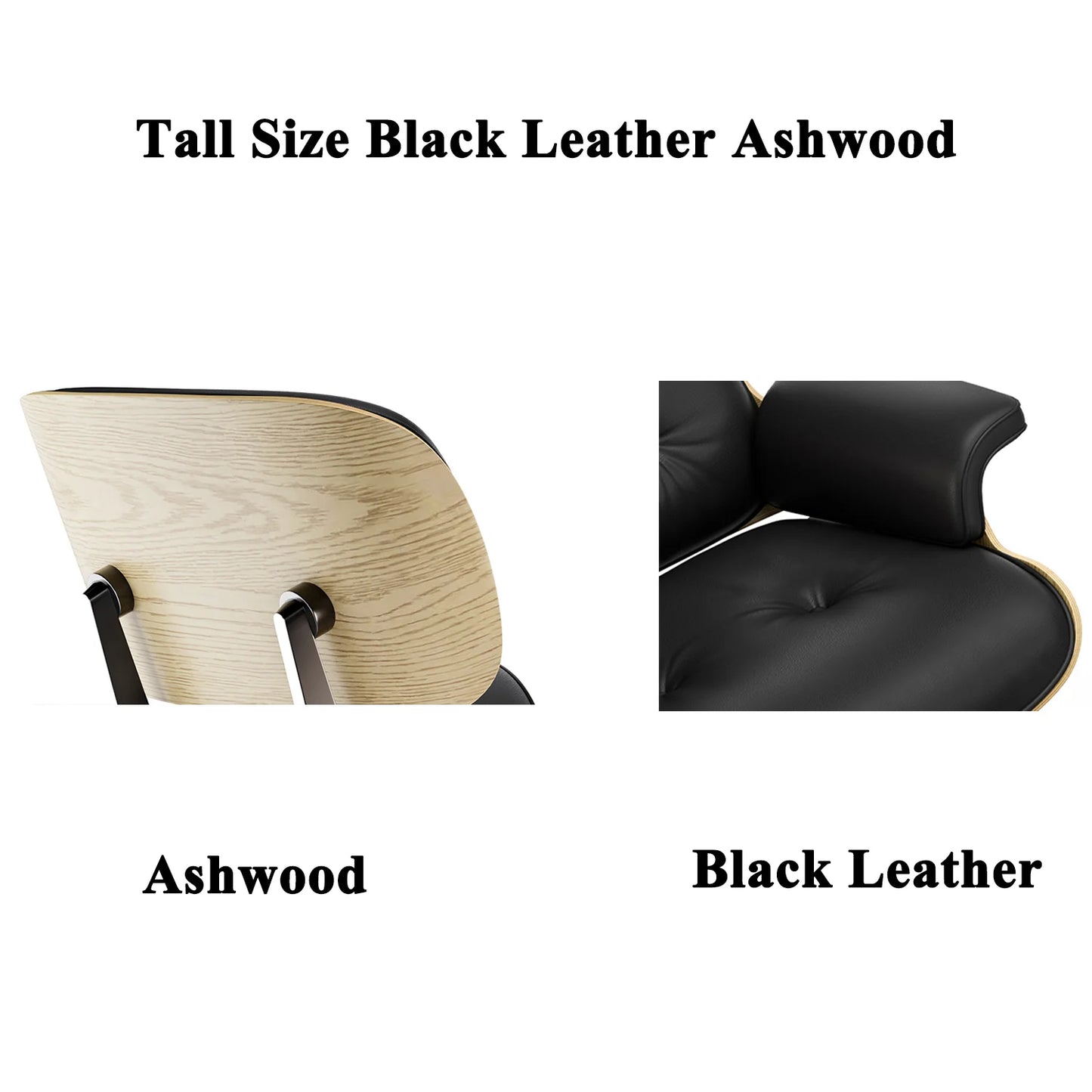 Genuine Leather Chaise Lounge Chair and Ottoman Living Room