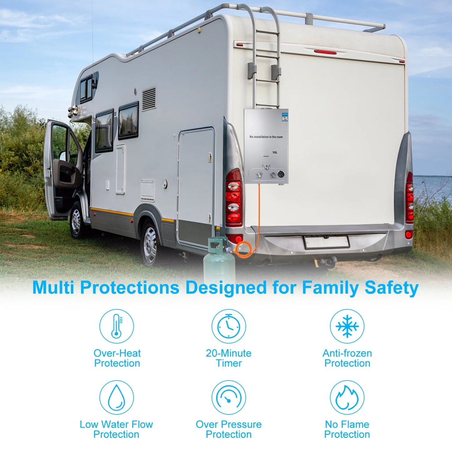 VEVOR Propane Tankless Water Heater For Bathroom Outdoors