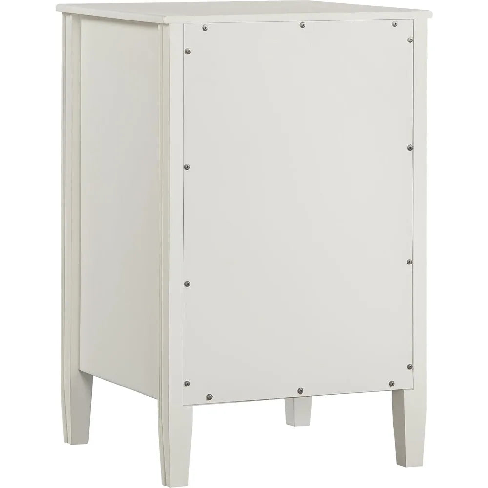 Winsley 2-drawer antique white painted wood storage nightstand