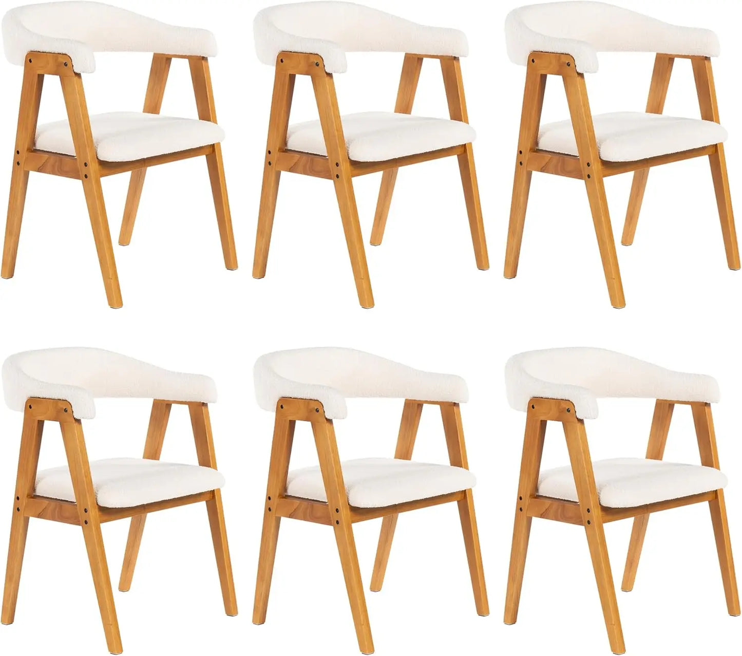 Wooden Upholstered Dining Chair With Arms For Kitchen Dining