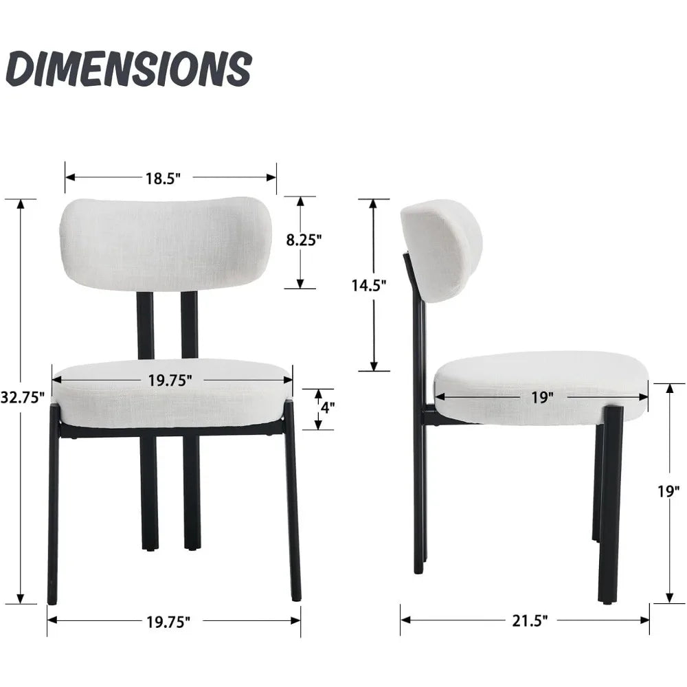 Upholstered Linen Dining Chairs ,Set of 4