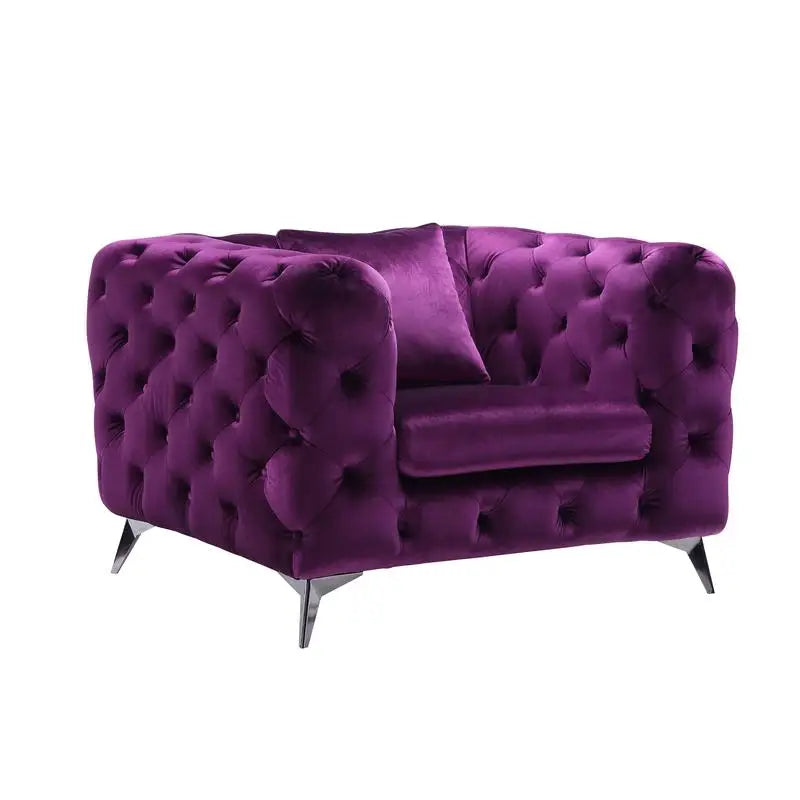 Velvet Tufted Accent Chair For Living Room Decor Modern