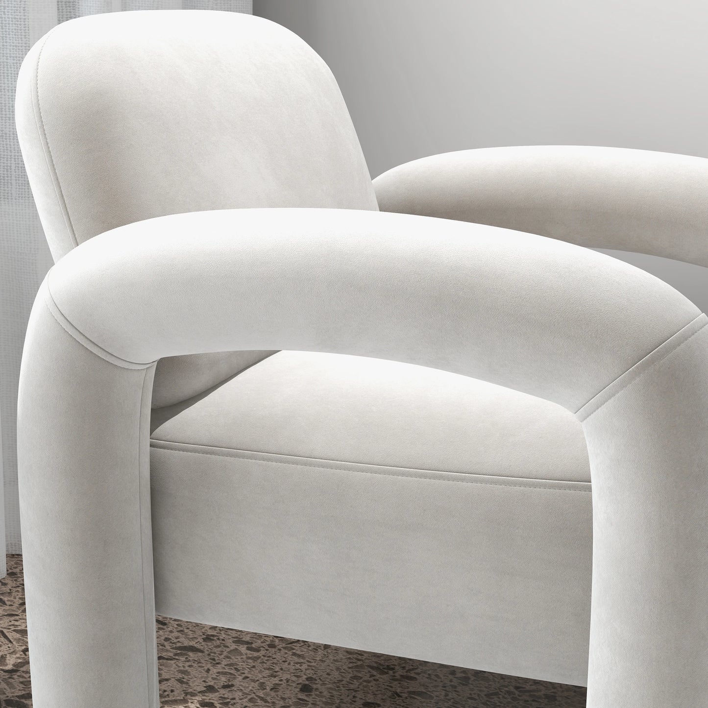 Seynar Mid Century Velvet Upholstered Accent Chair For Living Room