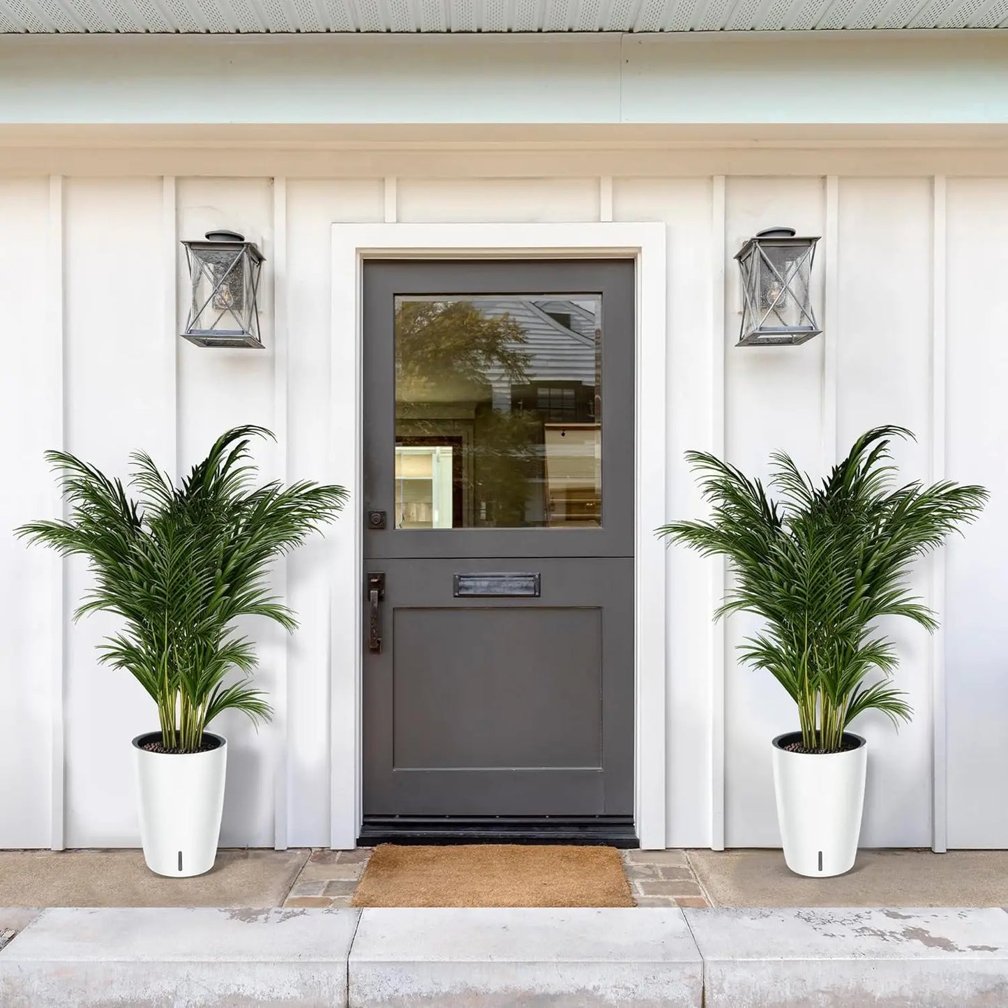 Self Watering Planter Set With Water Level Gauge Pair