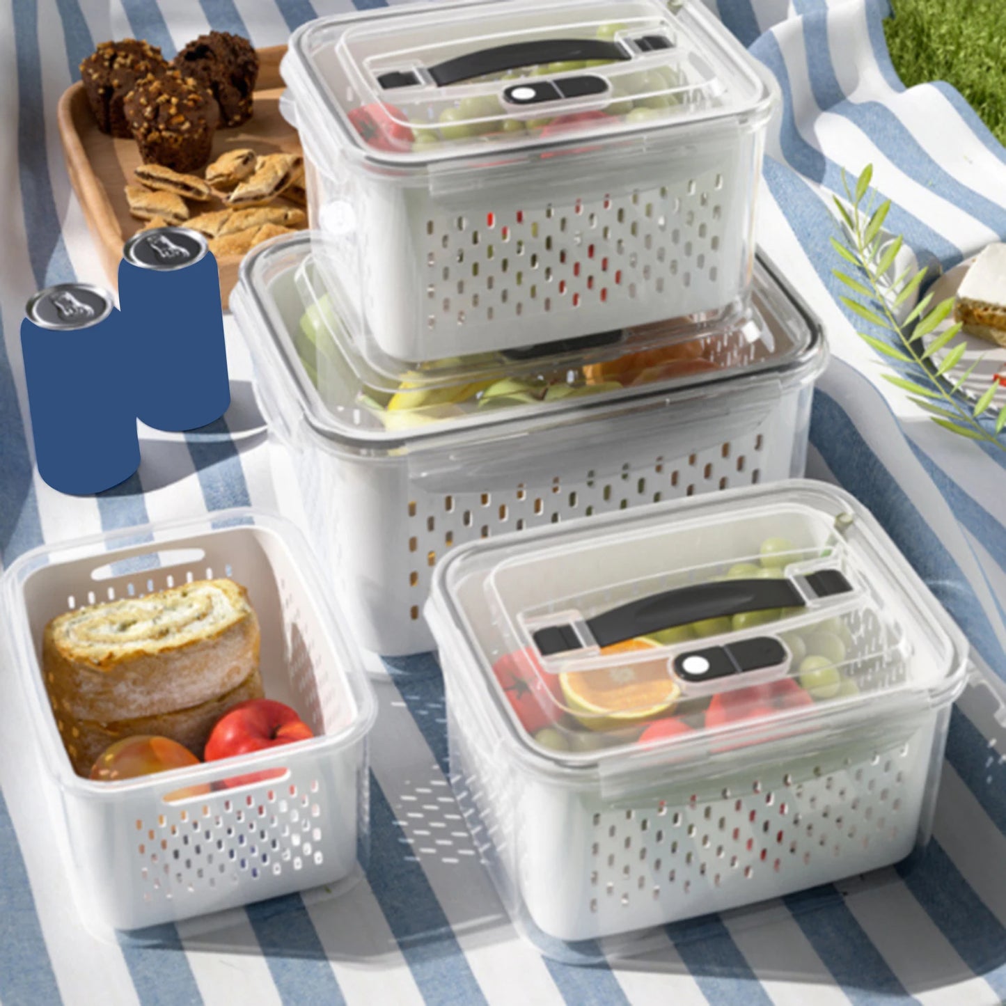 Large Capacity Double Layer Food Storage Box BPA Free