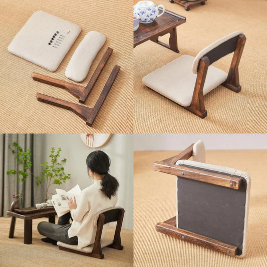 Floor Meditation Chair With Back Support Japanese Style Seating Cushion