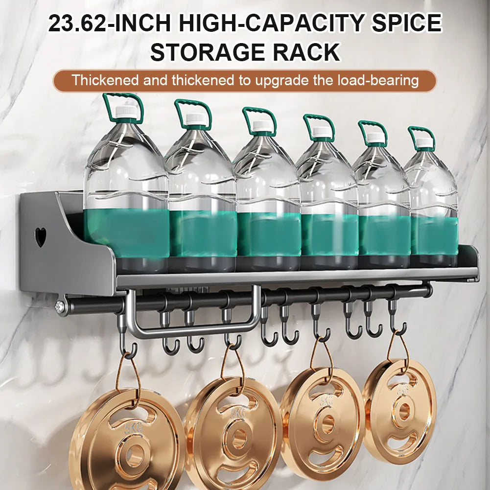 Compact Hanging Storage Rack For Kitchen Spices And Utensils
