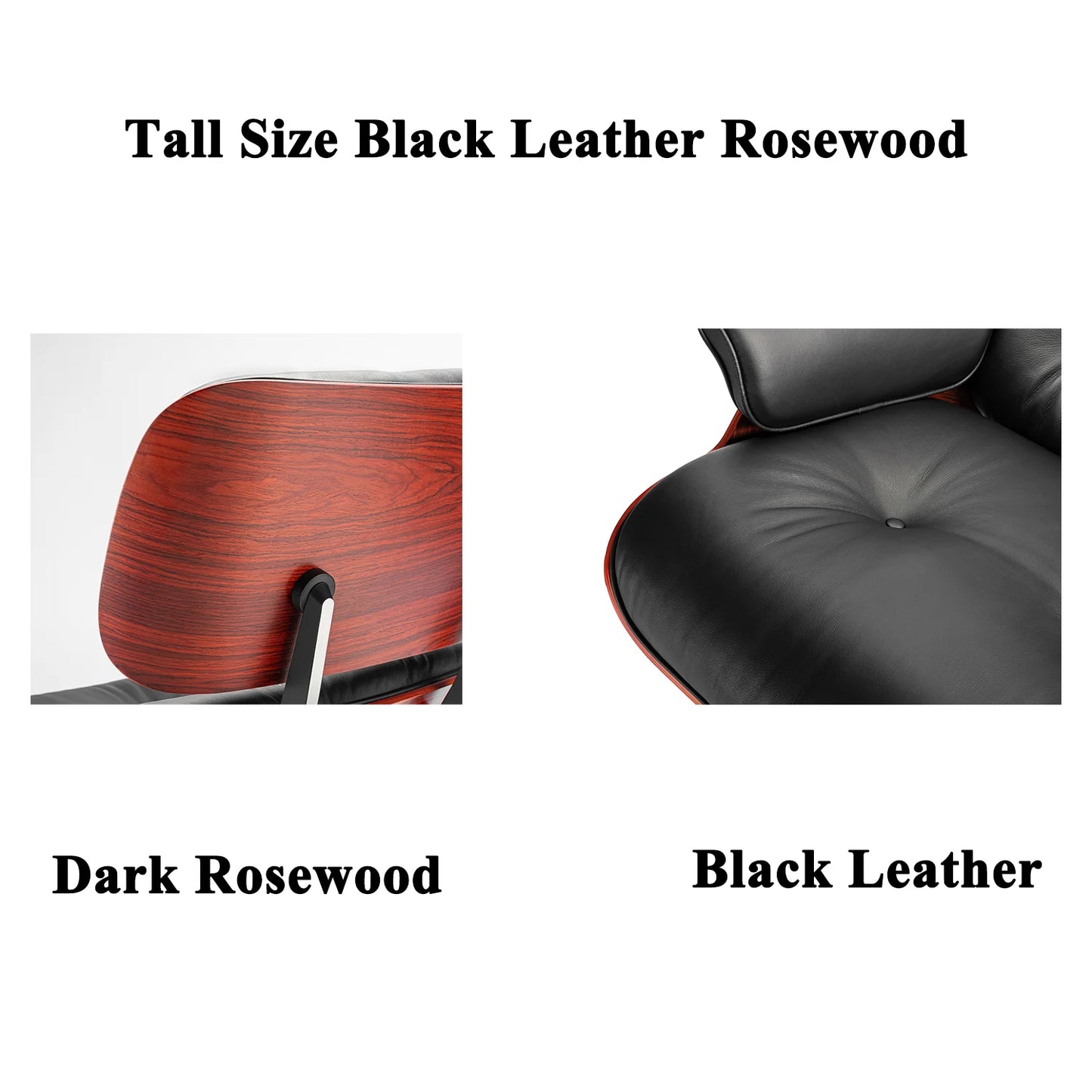 Genuine Leather Chaise Lounge Chair and Ottoman Living Room