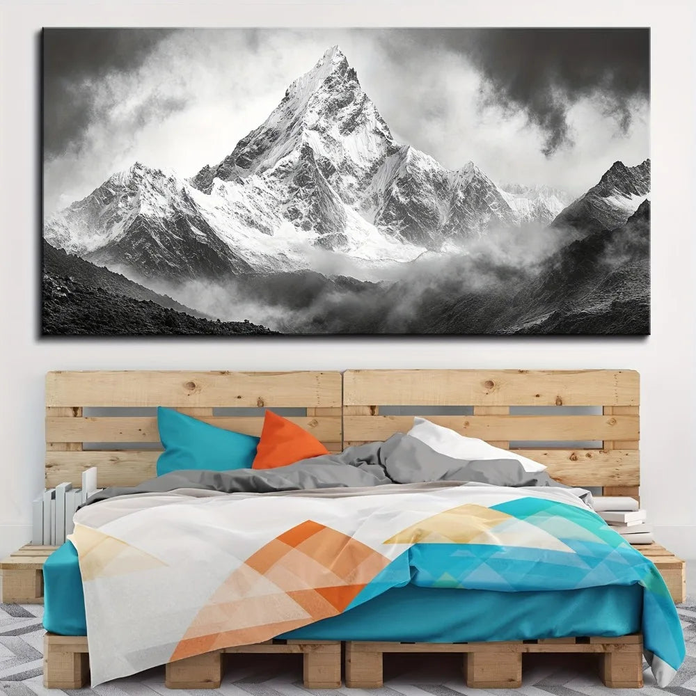 Winter Mountain Canvas Mural Wall Art Living Room Decor
