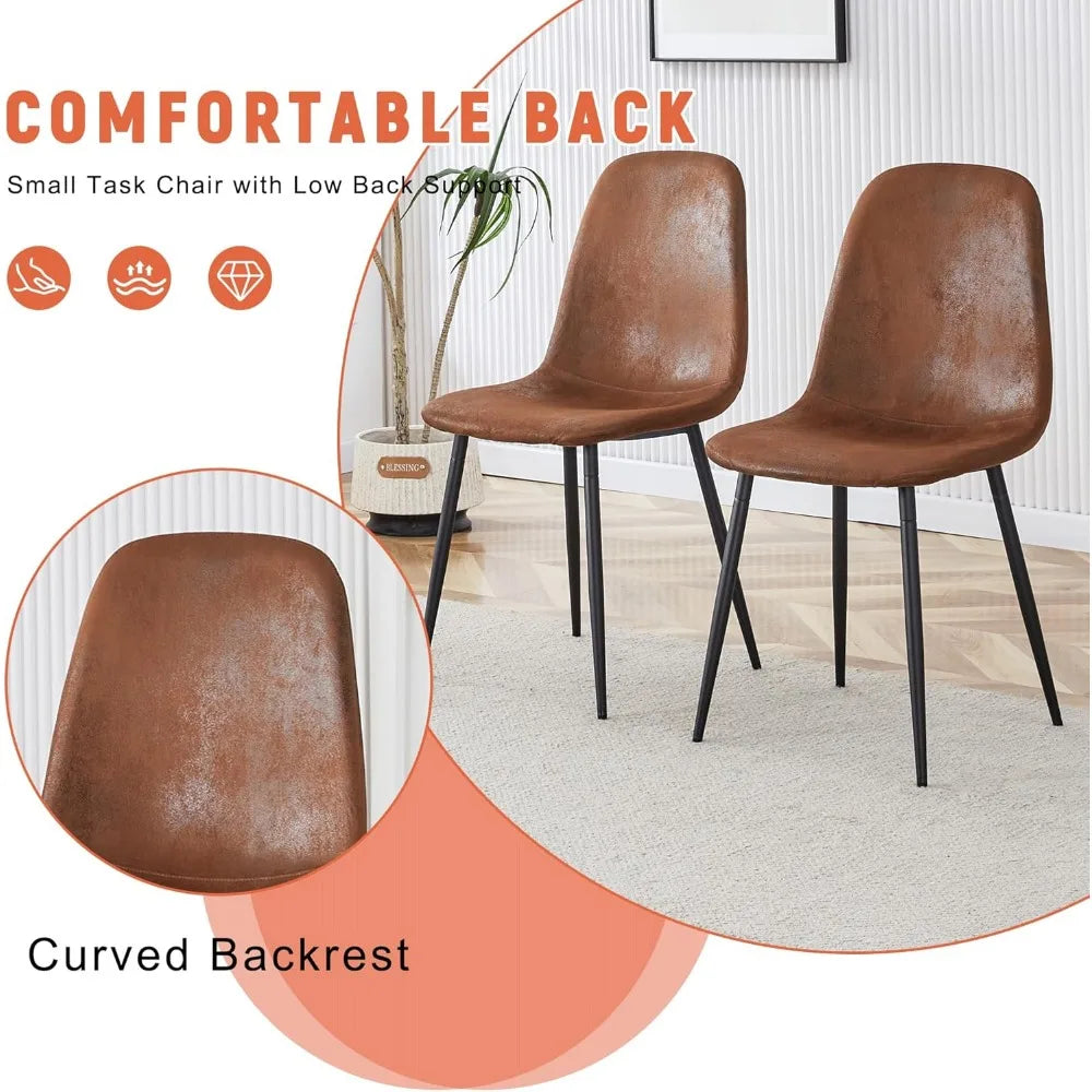 Round Dining Table Set With Suede Leather Chairs Modern Farmhouse