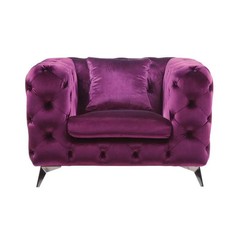 Velvet Tufted Accent Chair For Living Room Decor Modern