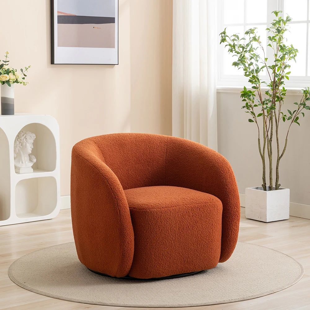 SEYNAR 360 Degree Swivel Velvet Accent Armchair For Living Room