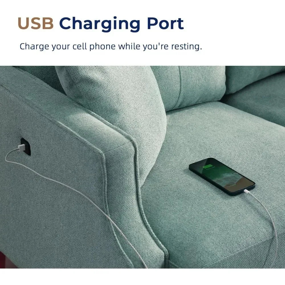 Compact Loveseat Sofa Rechargeable Multi Person Couch For Small Spaces