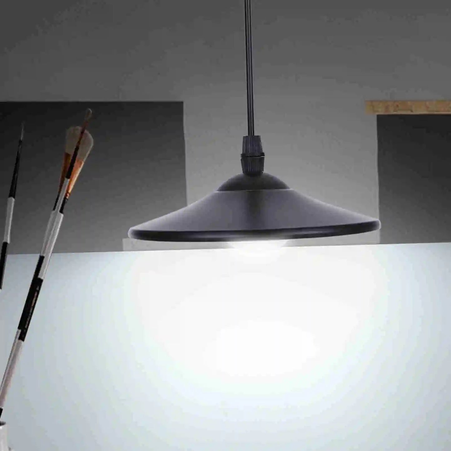 Solar Pendant Light 8 LED With Remote Control Pull Cord