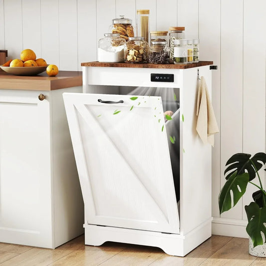 Modern Tilt Out Trash Can Cabinet for Kitchen and Laundry