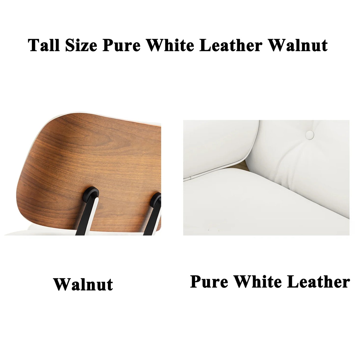Genuine Leather Chaise Lounge Chair and Ottoman Living Room