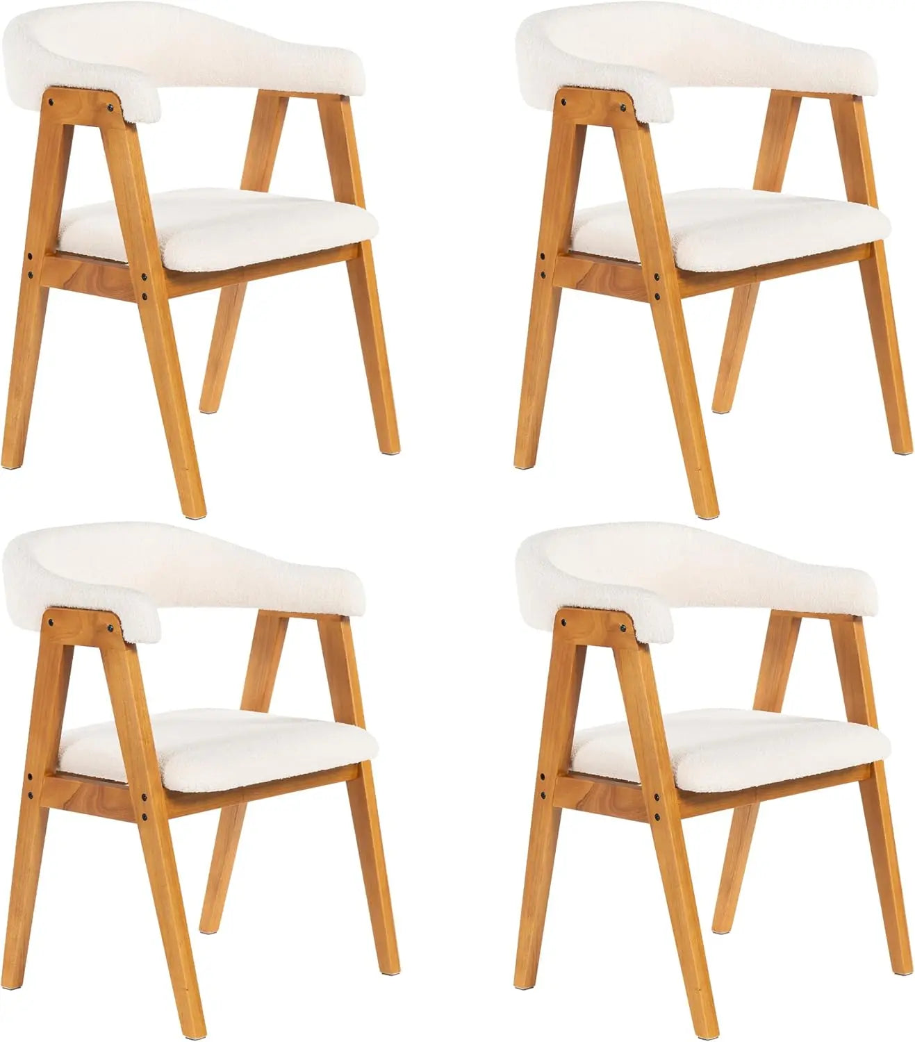 Wooden Upholstered Dining Chair With Arms For Kitchen Dining