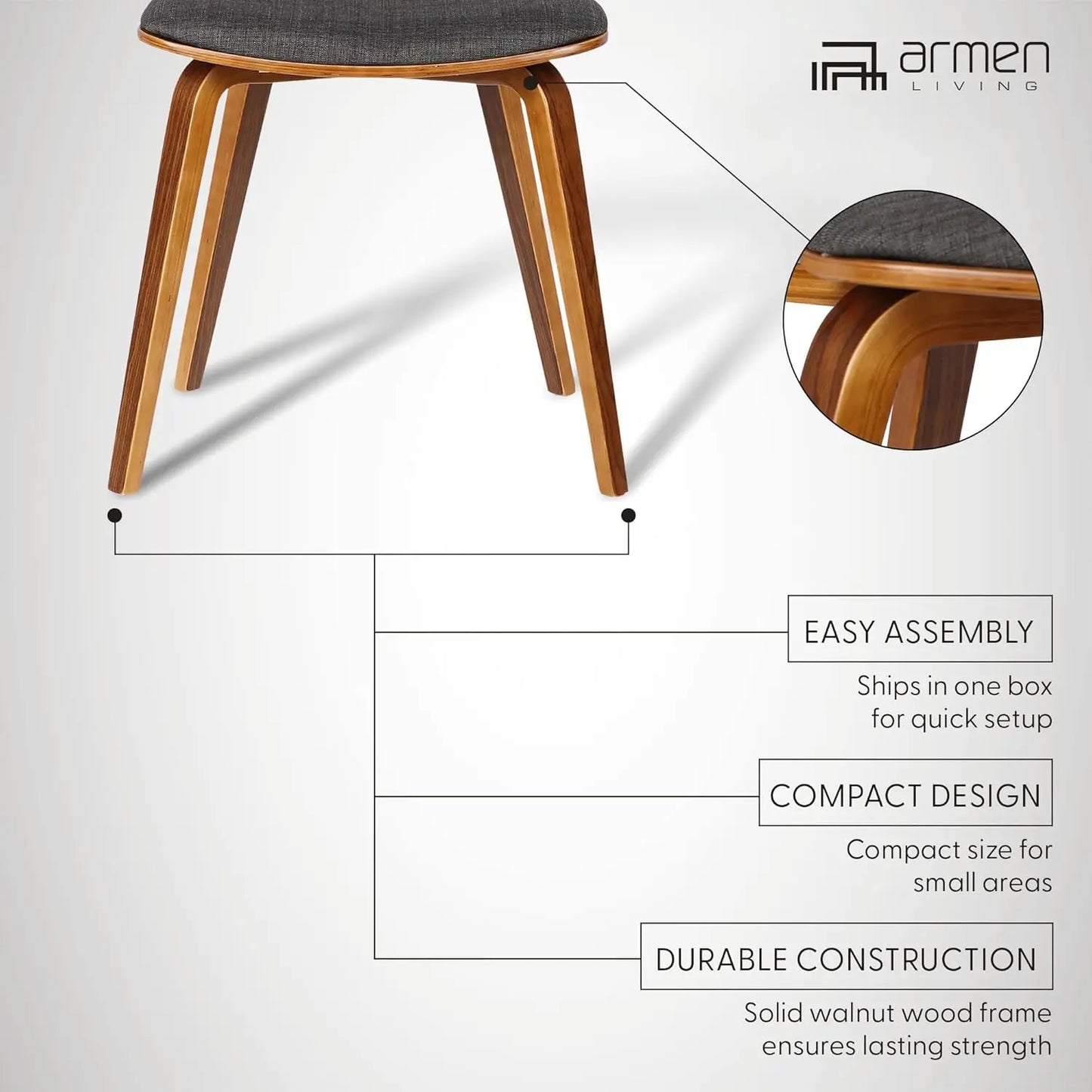 Living Jaguar Dining Chair Wood Finish Durable Wooden Frame