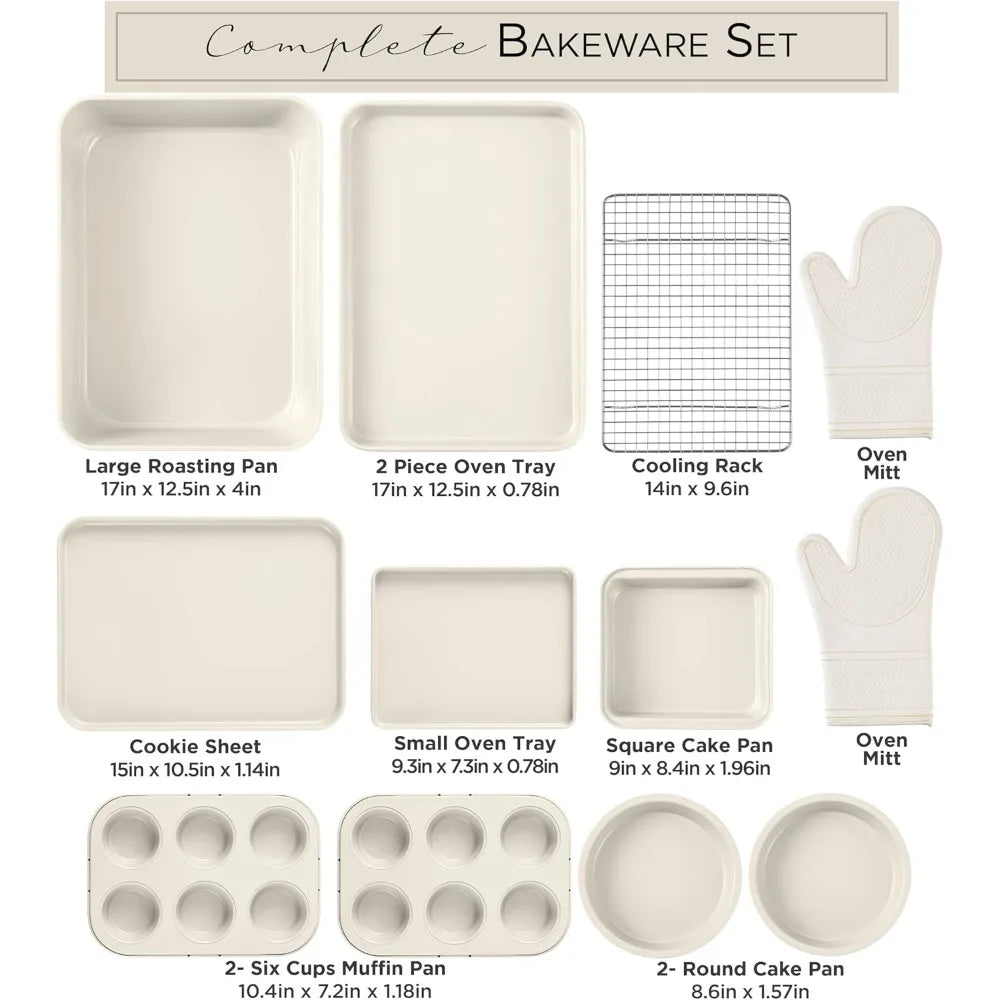 Country Kitchen Nonstick Stackable Bakeware Set Easy Release