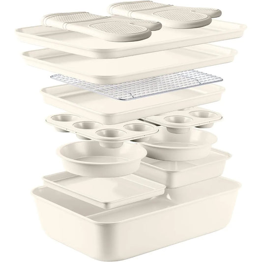 Country Kitchen Nonstick Stackable Bakeware Set Easy Release