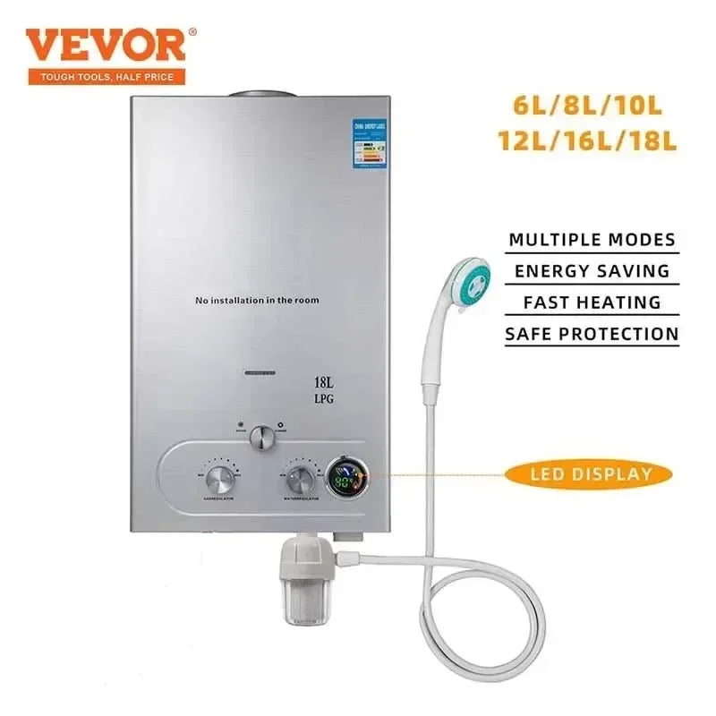 VEVOR Propane Tankless Water Heater For Bathroom Outdoors