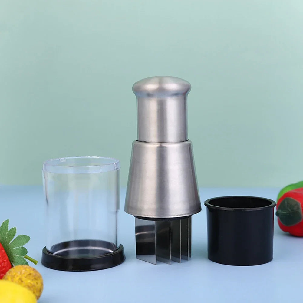 Stainless Steel Manual Hand Chopper For Garlic Ginger Herbs