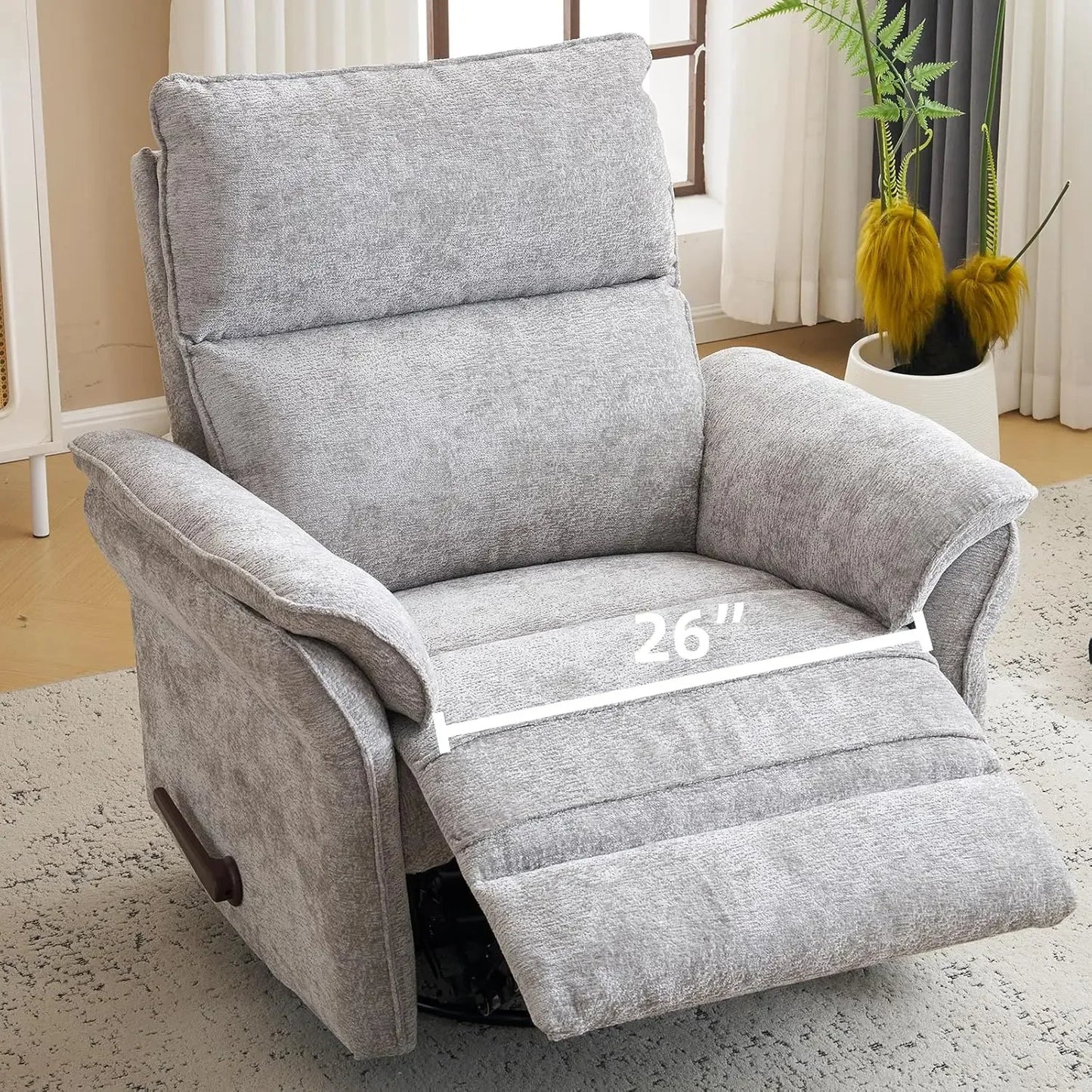 Recliner Chair With 360 Degree Swivel And Adjustable Headrest