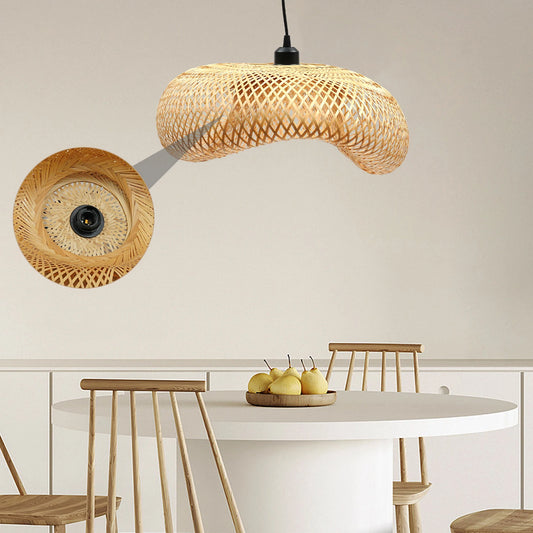 Bamboo Wicker Rattan Shade Pendant Light Asian Ceiling Lamp