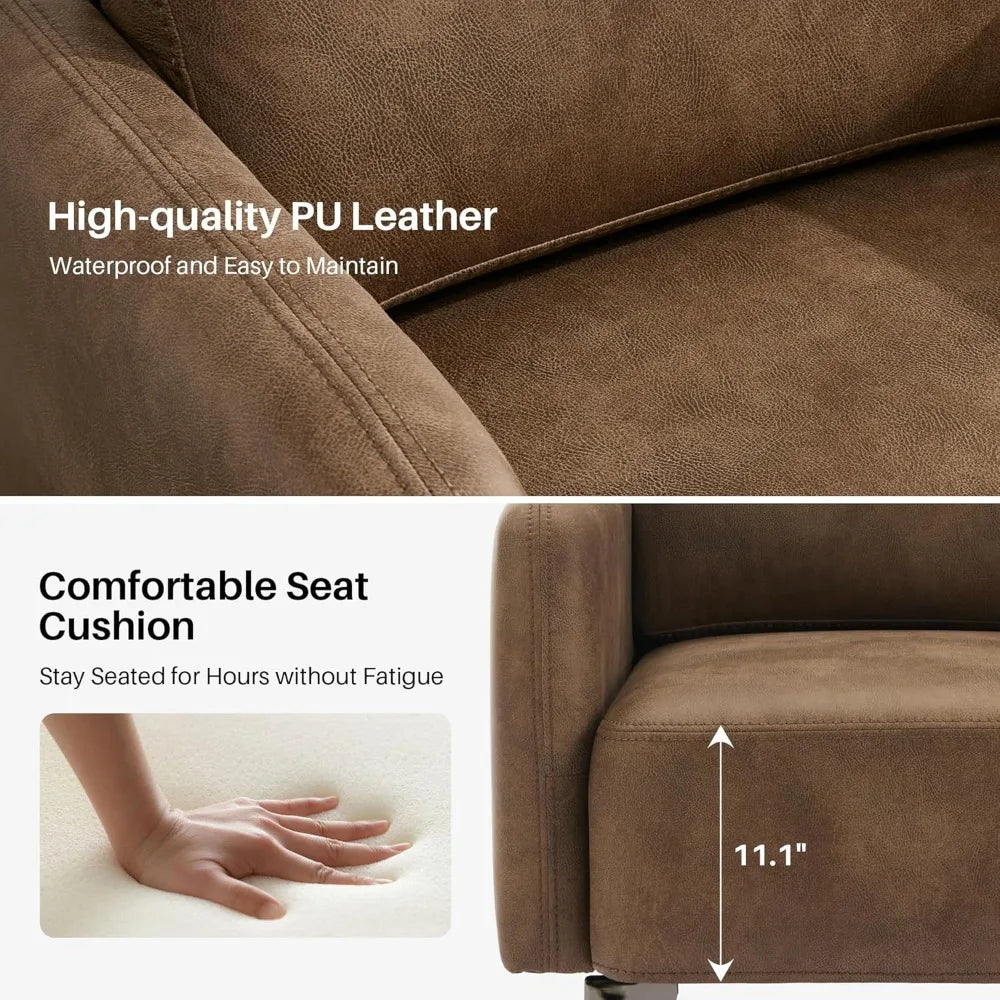 Mid Century Modern Accent Chair With Ottoman Footrest